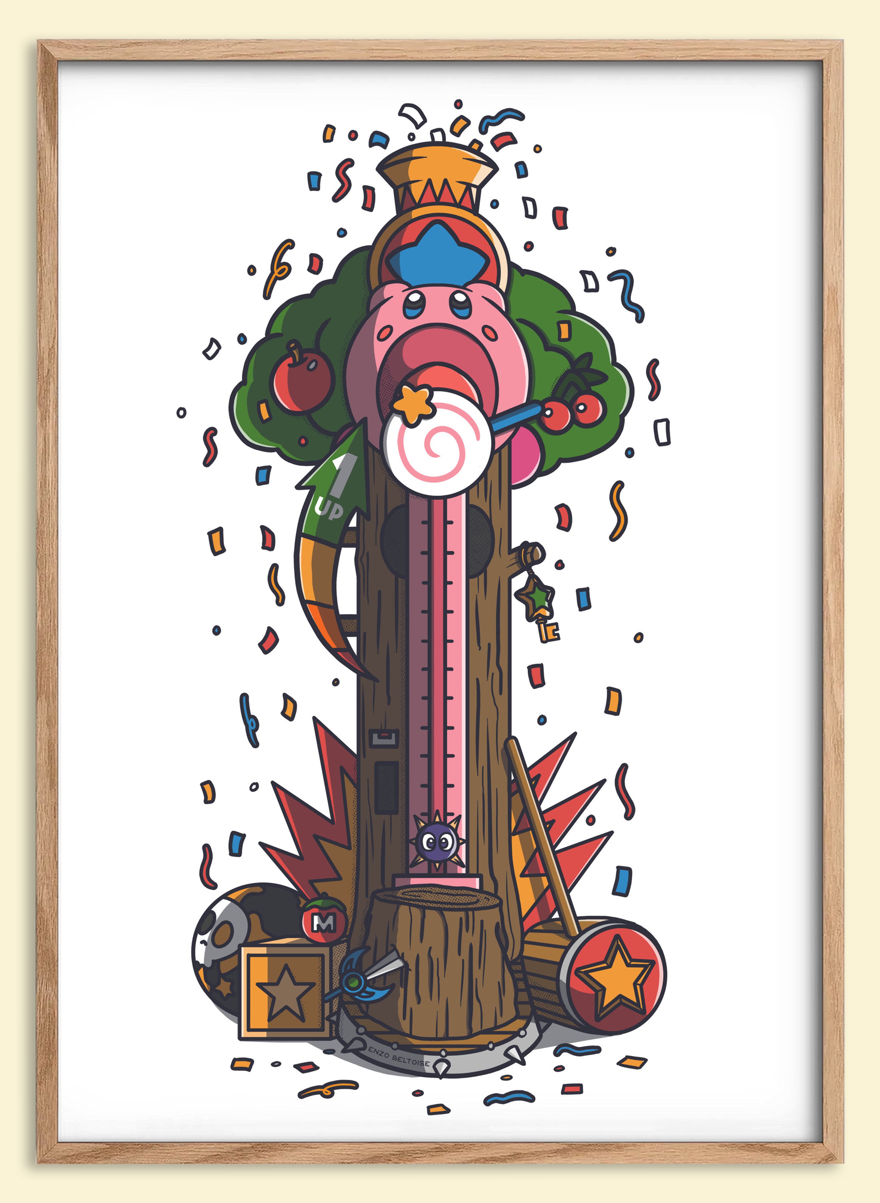 Affiche rétro japonaise inspirée des jeux de fête foraine japonais