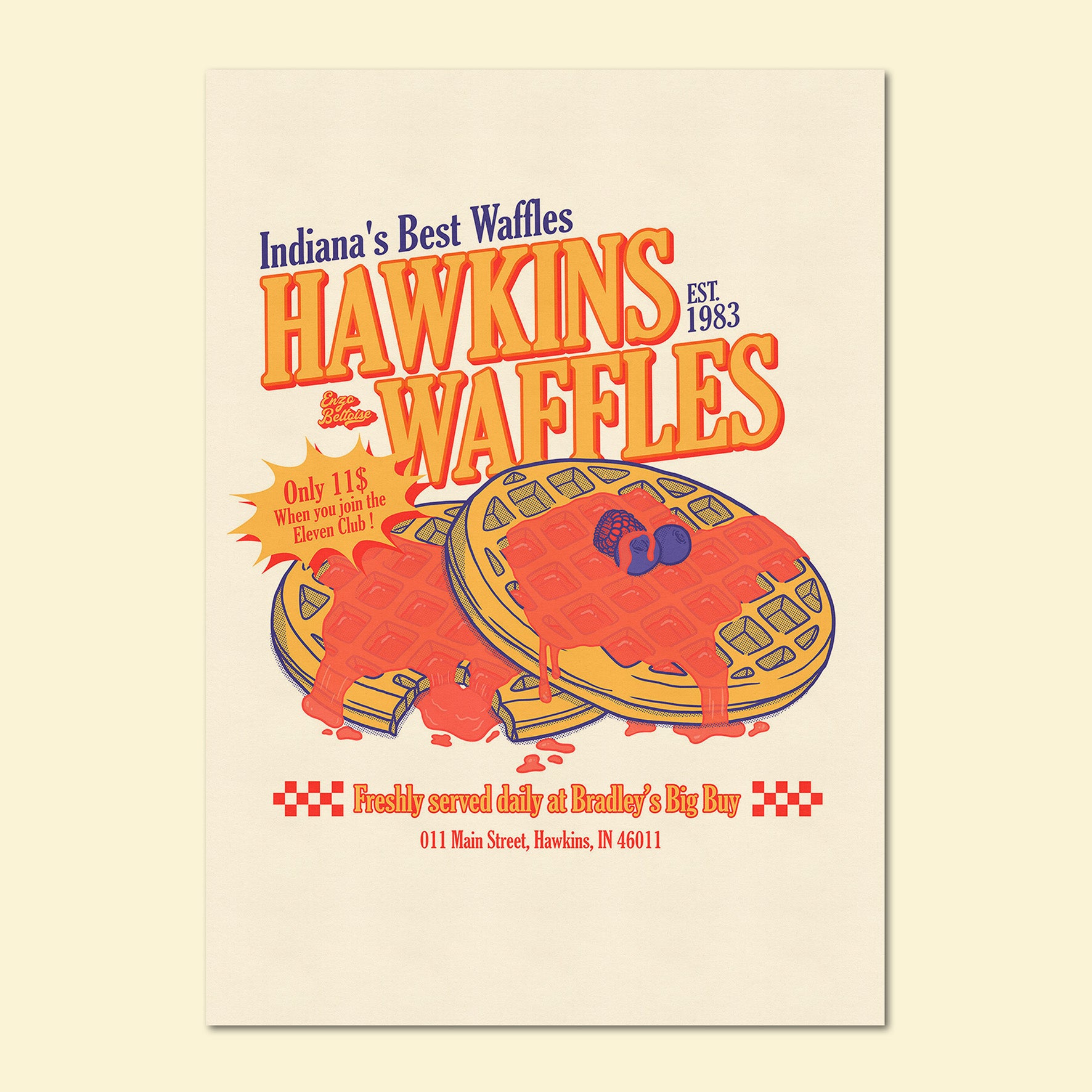 Carte Postale - Hawkins Waffles 🧇