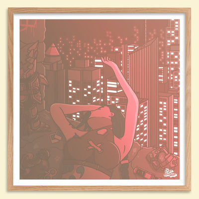 Affiche cyberpunk rétro style gaming néon futuriste