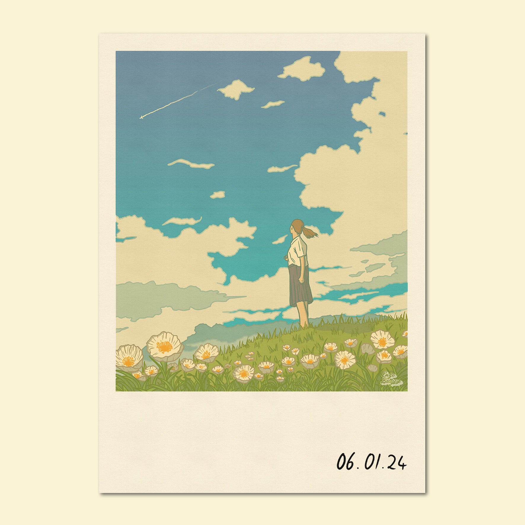 Carte Postale - Cloud Girl Polaroid 📷