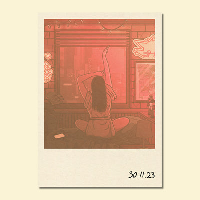 Carte Postale - Polaroid Tokyo Girl Pink 📷