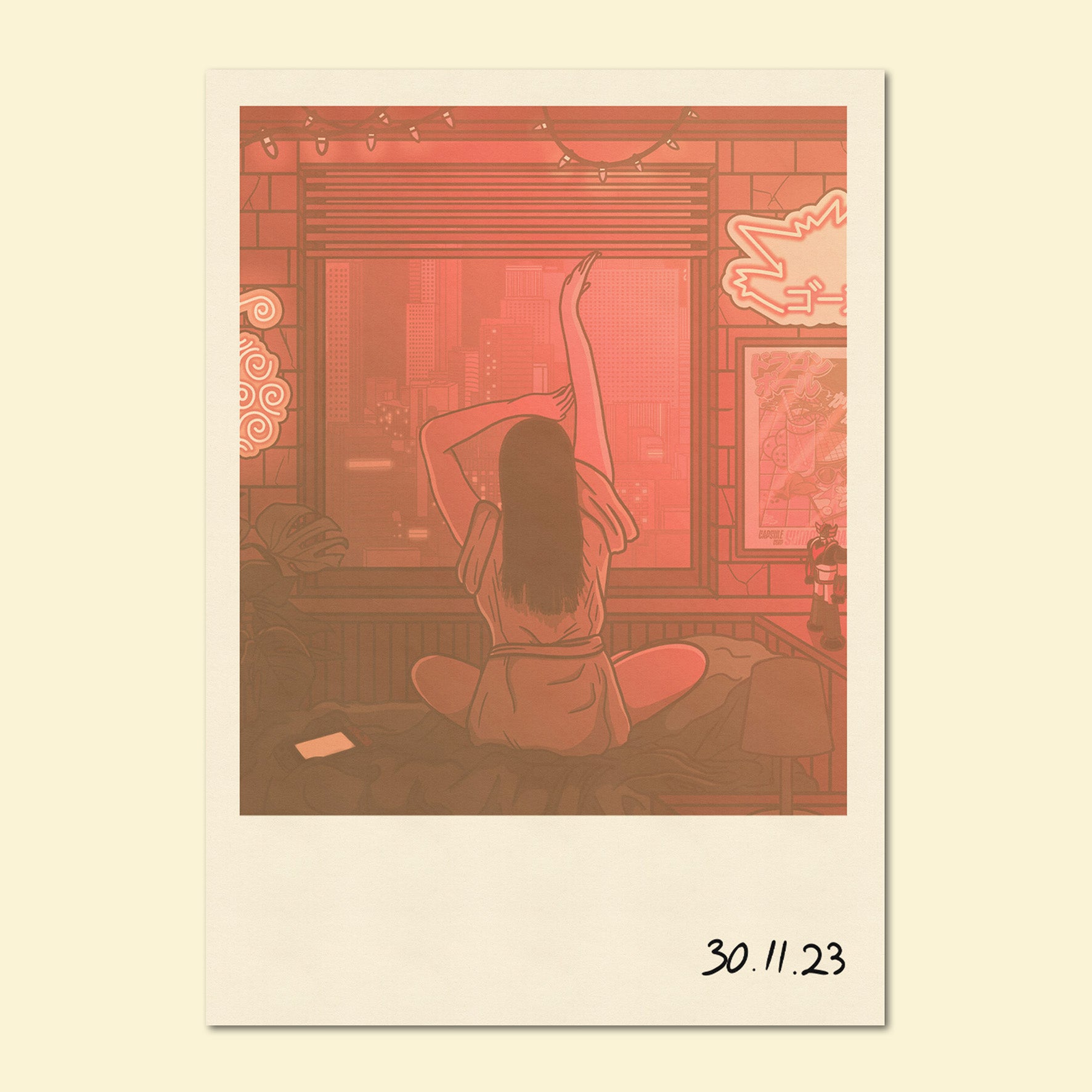 Carte Postale - Night Girl Polaroid 📷