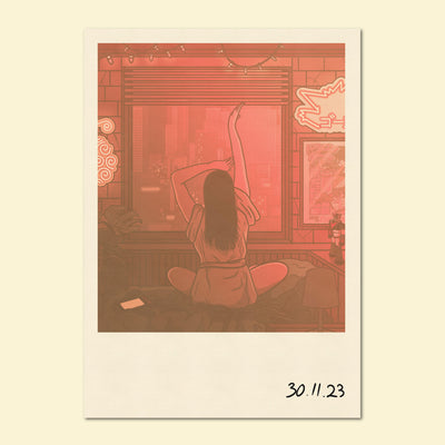 Carte Postale - Night Girl Polaroid 📷
