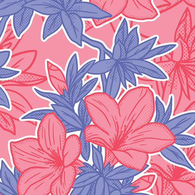 Détail des fleurs roses de l'affiche japonaise Ume Flower