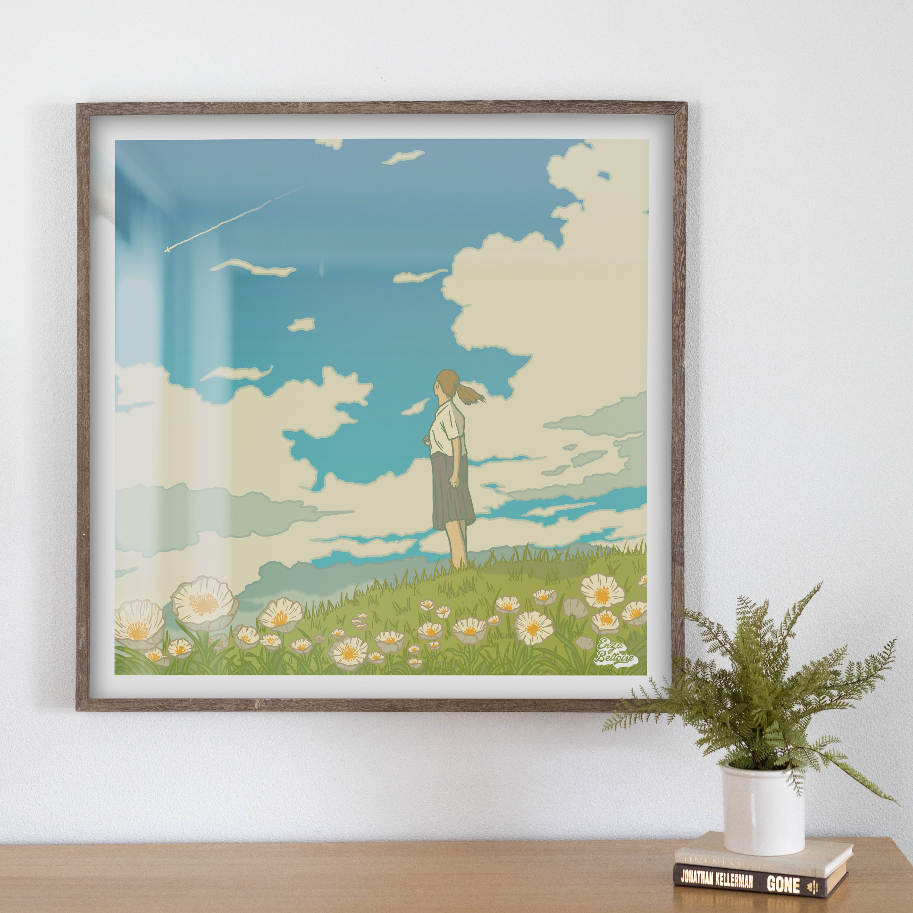 Poster dreamy pastel dans une décoration minimaliste moderne