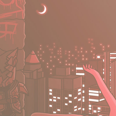 Illustration rétro futuriste inspirée des univers cyberpunk gaming