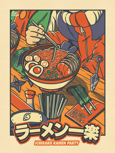 Détail illustration rétro japonaise inspirée de la gastronomie japonaise