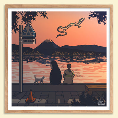 Affiche japonaise vintage style polaroid univers poétique rétro
