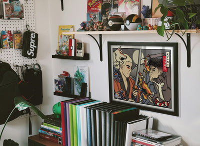 Poster japonais rétro dans une décoration moderne dynamique