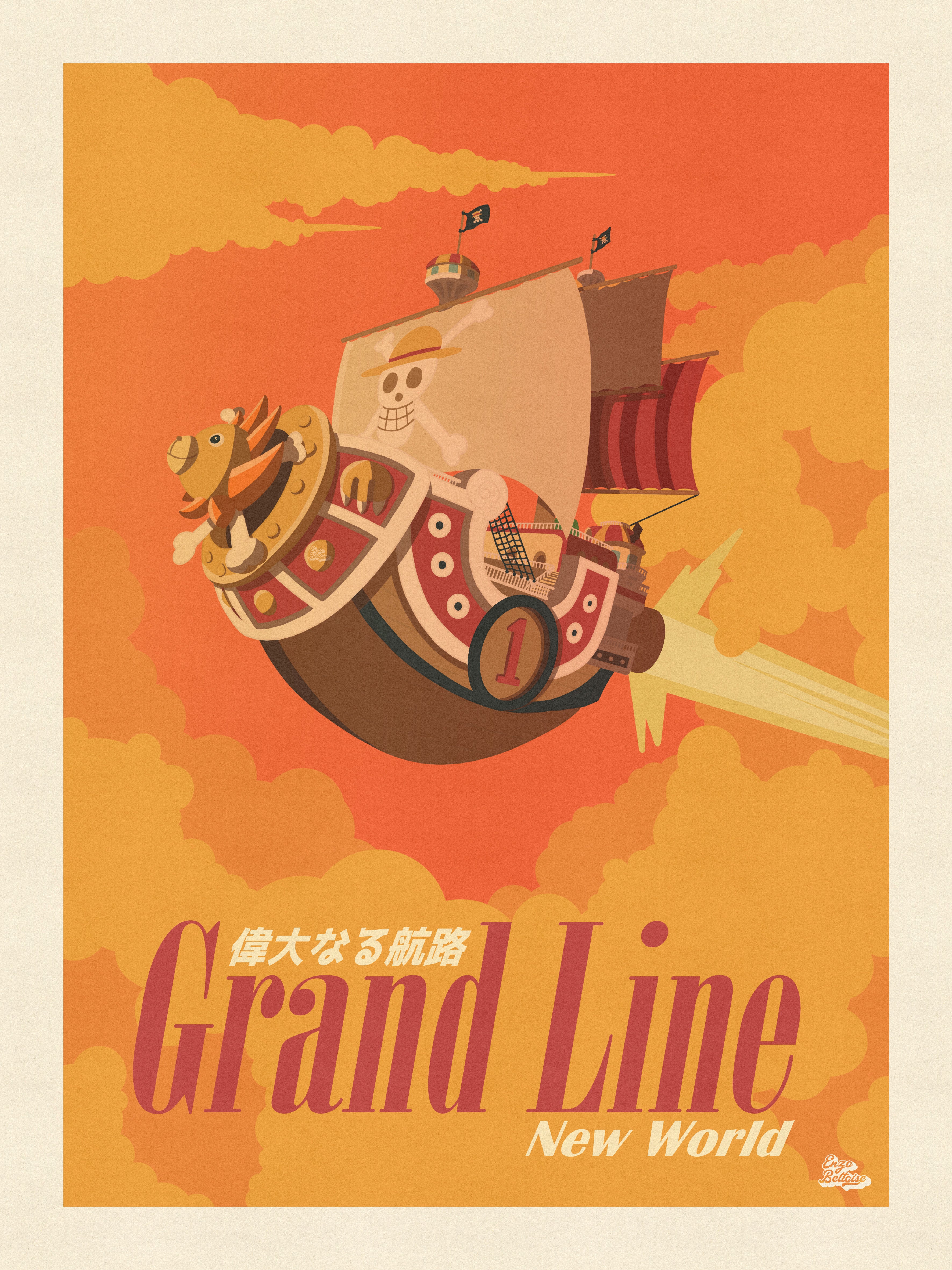 Détail affiche artistique voyage imaginaire esthétique japonaise vintage