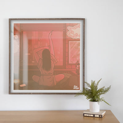 Poster Tokyo Girl dans une décoration japonaise moderne