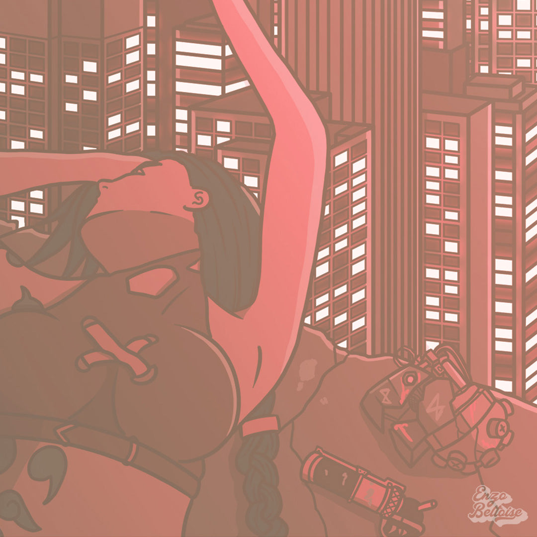 Impression fine art affiche rétro cyberpunk gaming néon